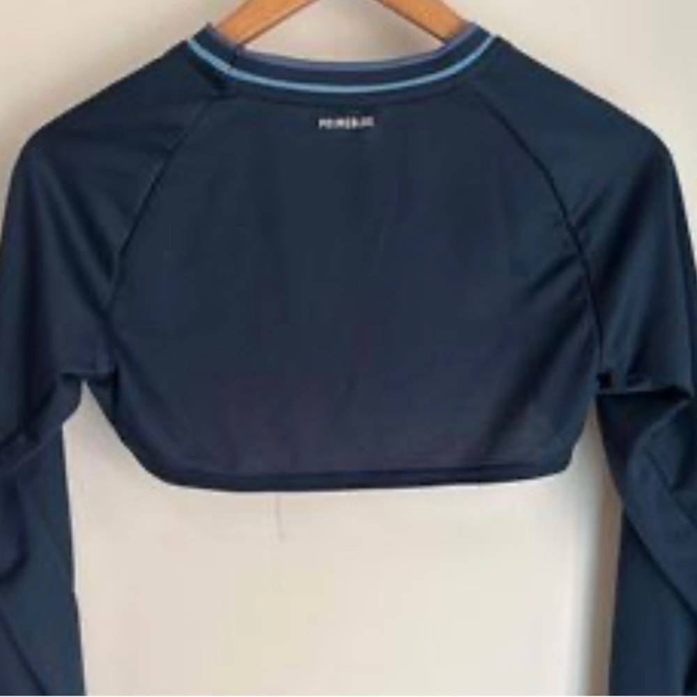 ADIDAS womens navy shoulder crop top - Picture 3 of 5